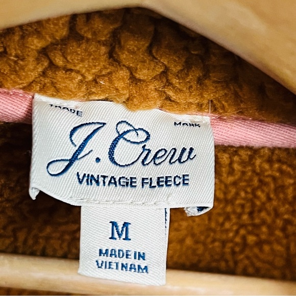 J. Crew Brown Polartec 1/4 Snap Button Sherpa Pullover - Picture 5 of 6